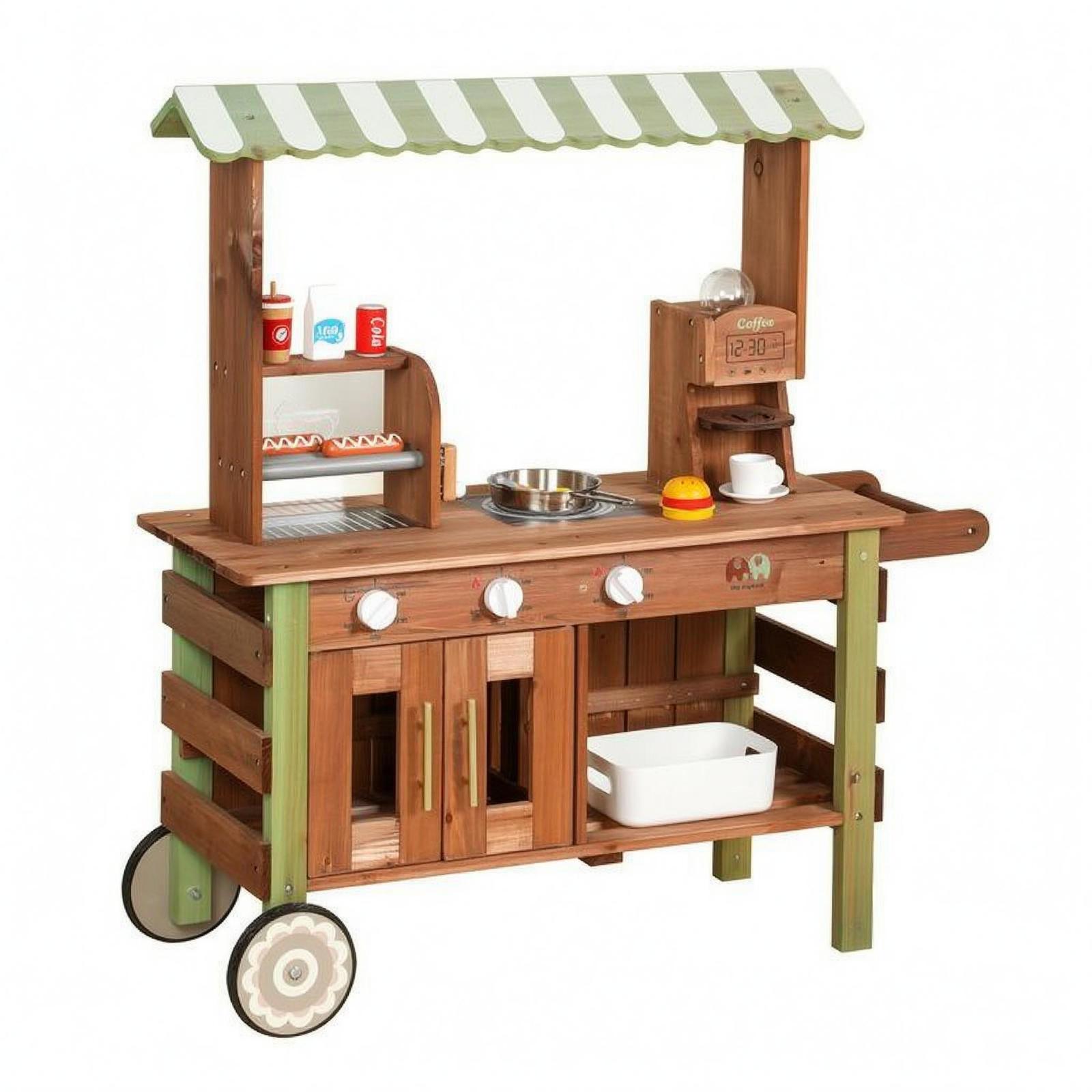 Kids Toys Kitchen Set - Детский игровой набор: деревянная кухня, торговый